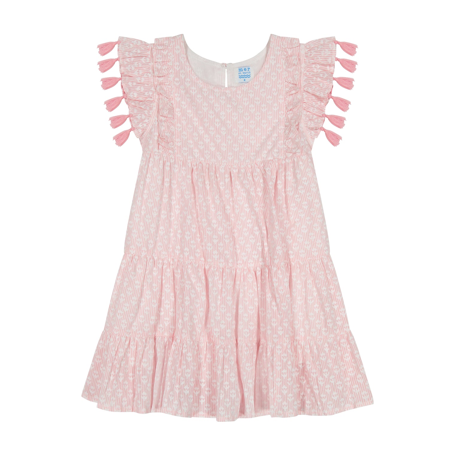 Sophie Girl's Tassel Dress Rose Stripe