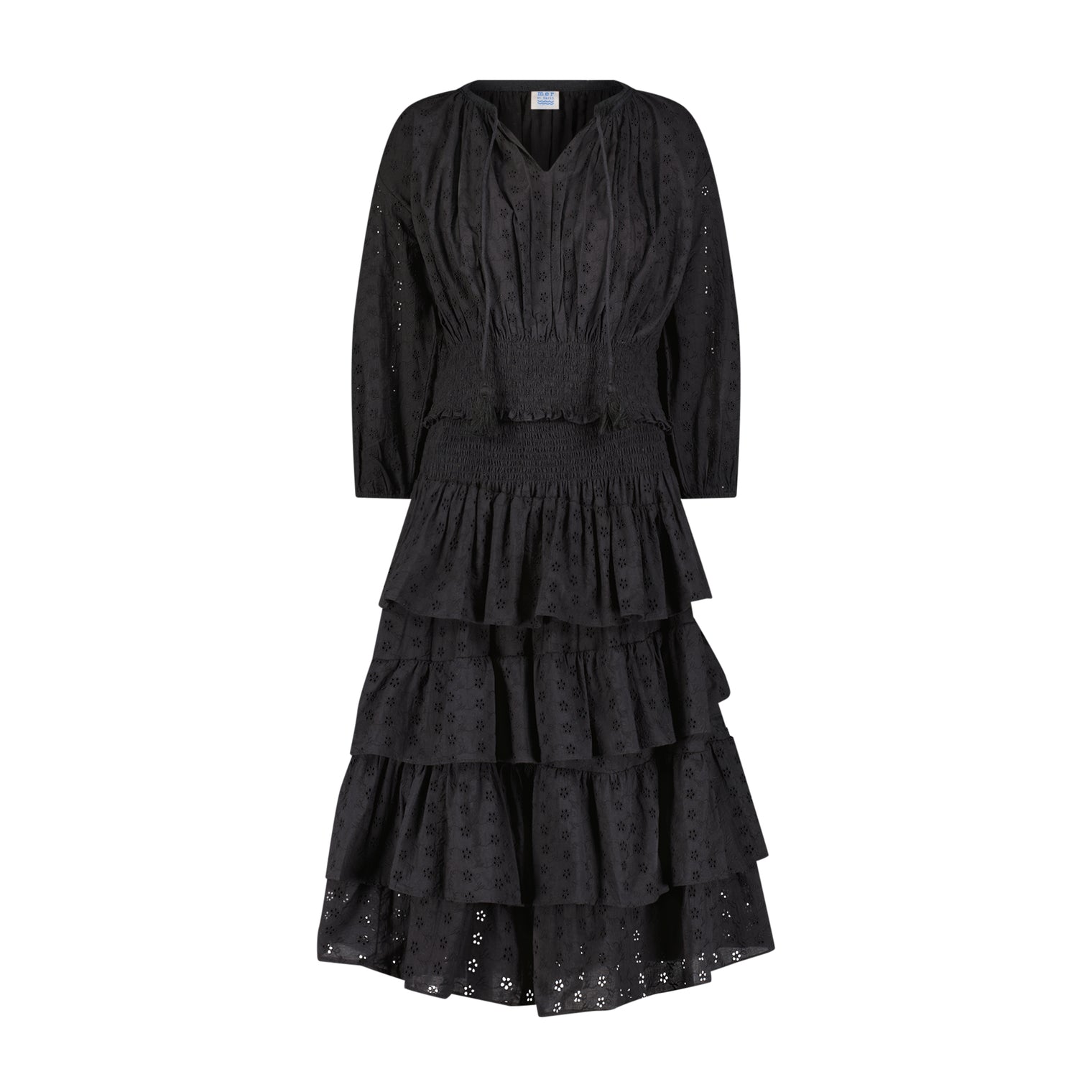 Lola Women's Blouse Black Eyelet