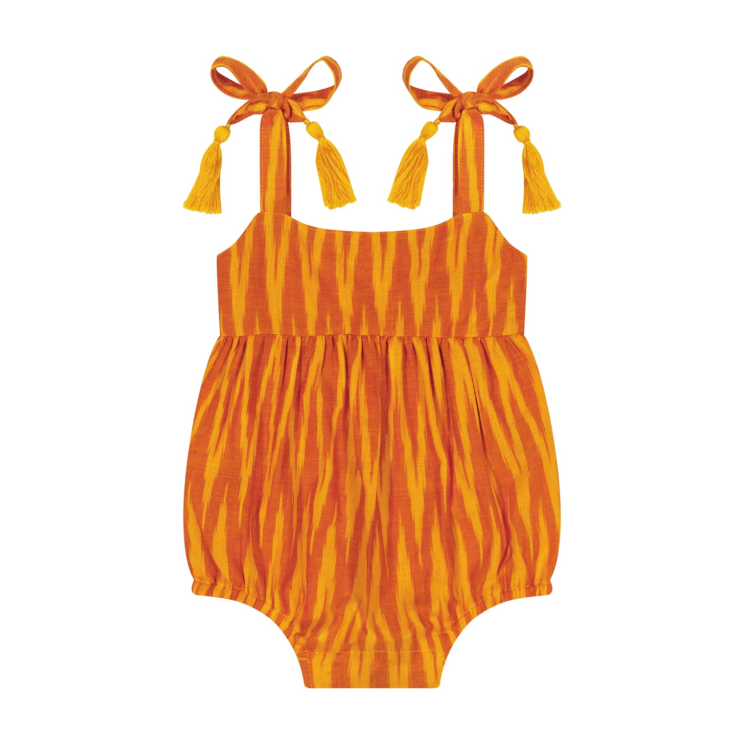 Zoe Shoulder Tie Baby Romper Sunset Ikat