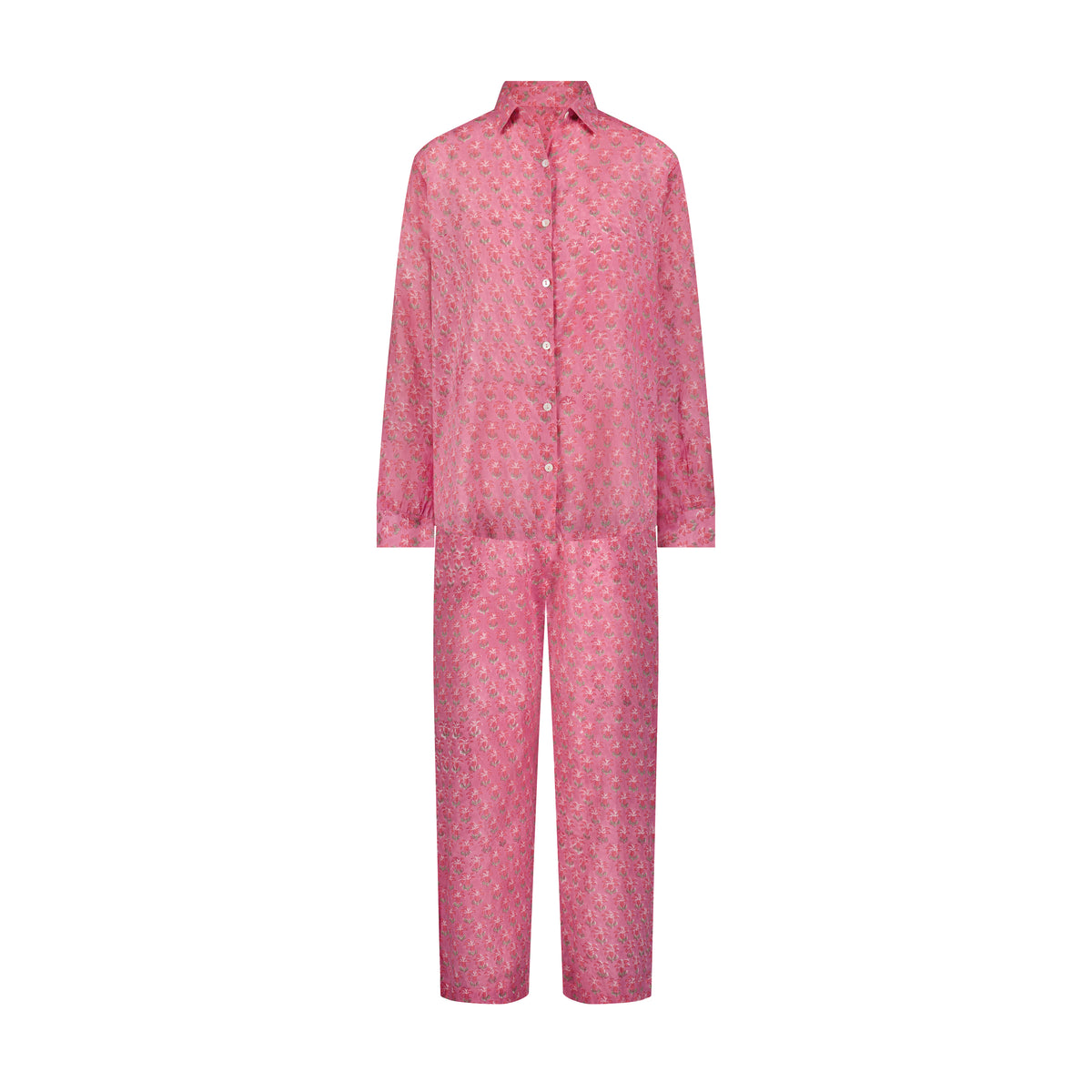 Mer St Barth Clementine Women's Top & Pant Set Pink Palm