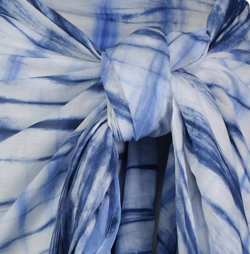 Mer St Barth Cotton Saline Pareo Marine Shibori