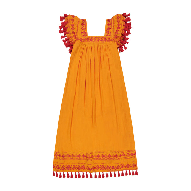 Mer St Barth Maxi Sandrine Women's Dress Sunkist Embroidery