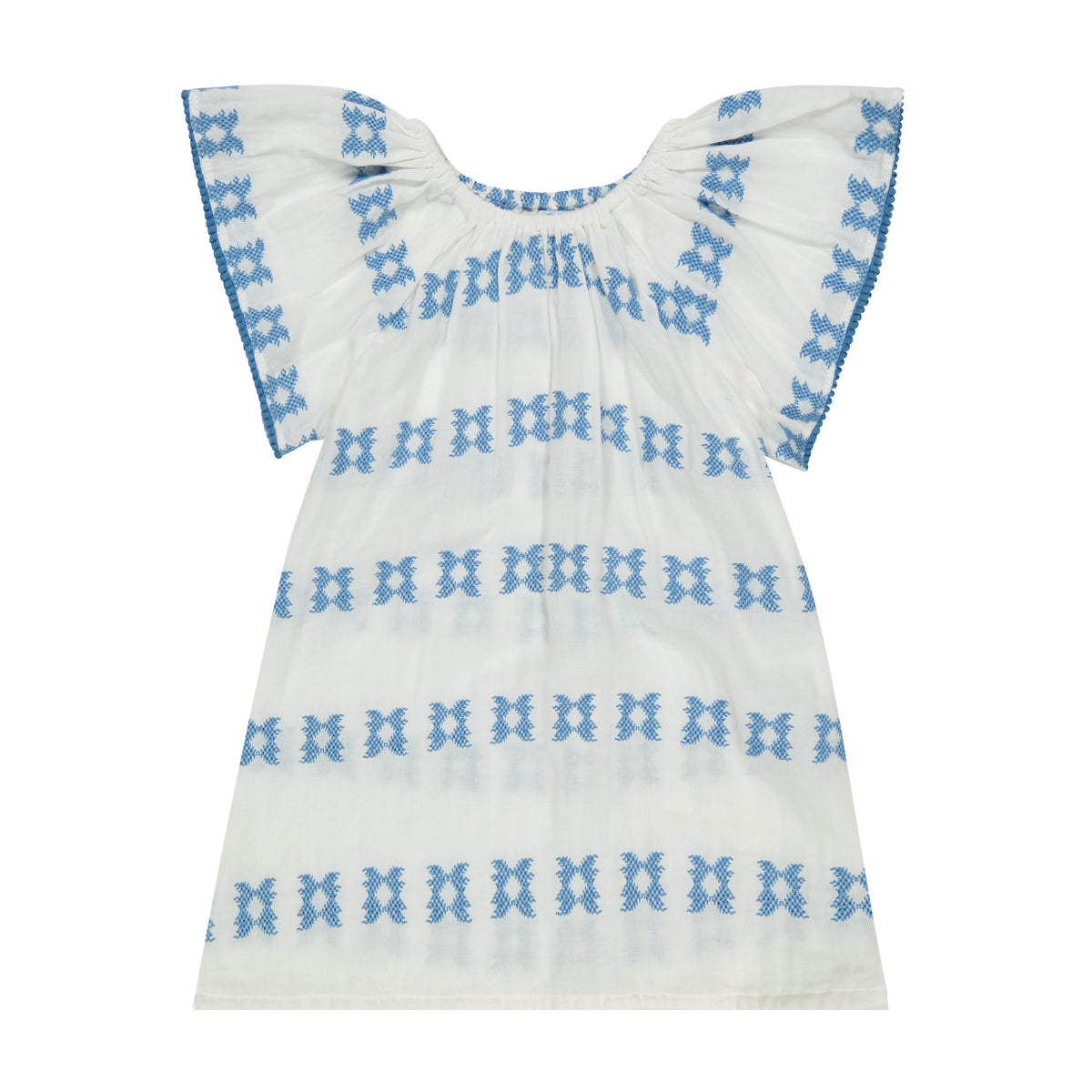 Mer St Barth Mini Capucine Girls' Coverup Blue Embroidery