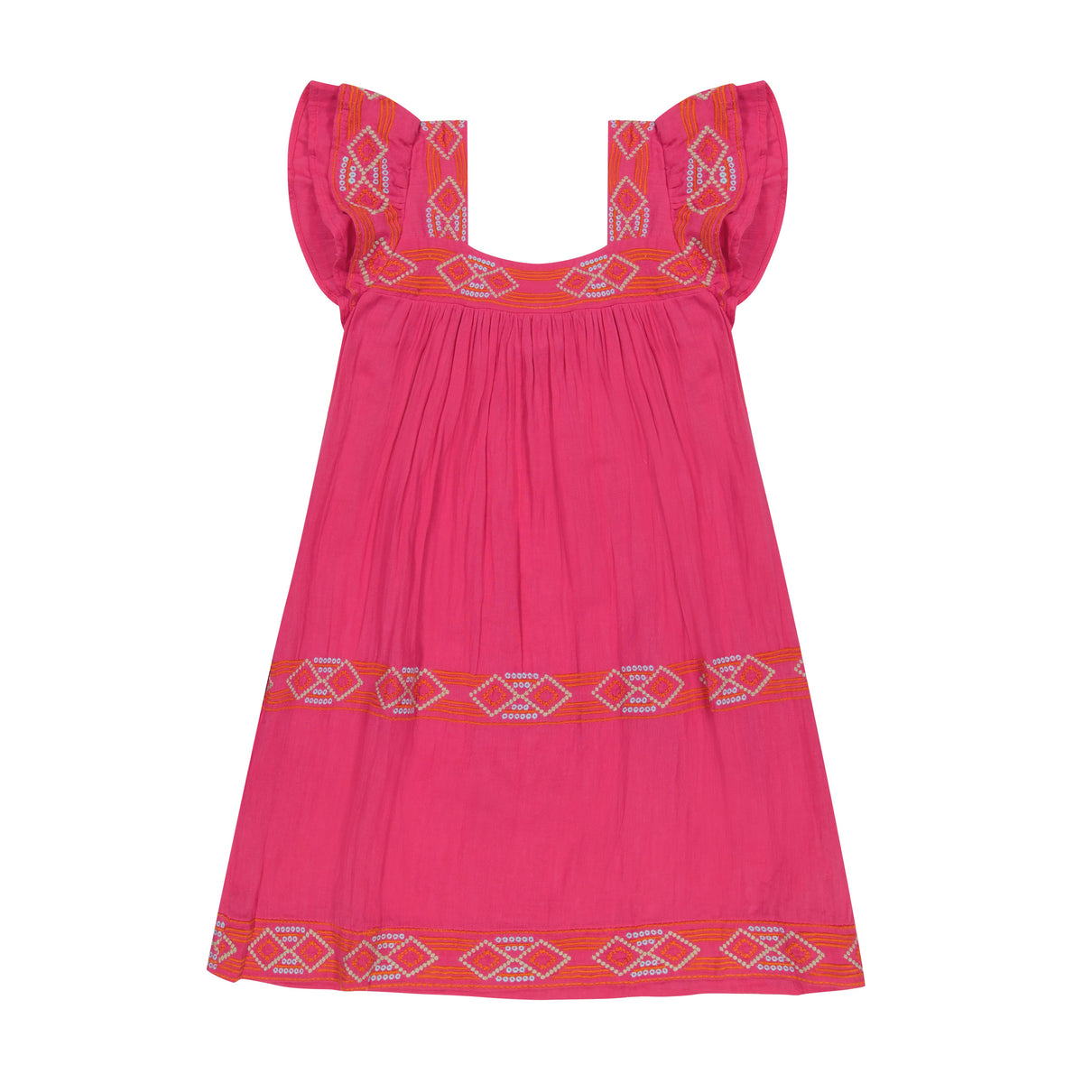 Mer St Barth Mini Sandrine Women's Dress Raspberry Embroidery