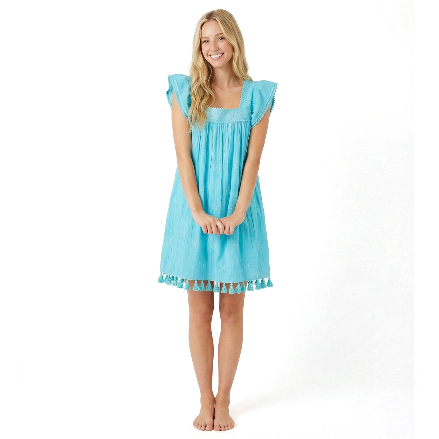 Mini Sandrine Womens Dress Pool Embroidery