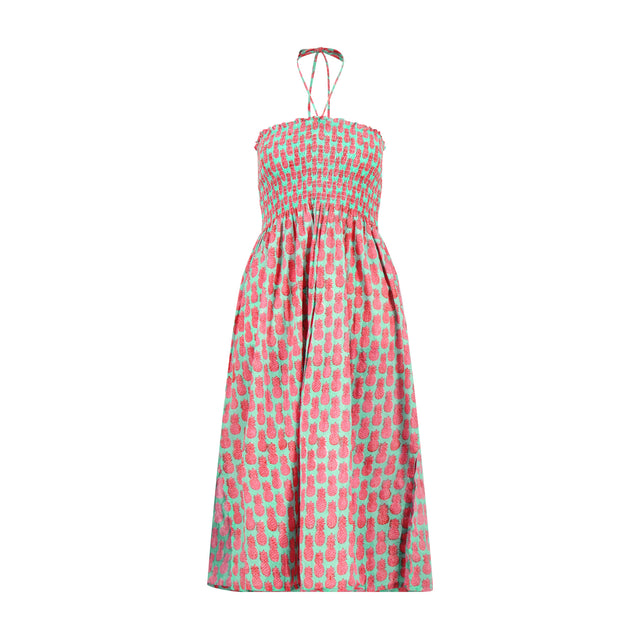 Mer St Barth Oceane Women's Smocked Dress Pineapple Crush Pink