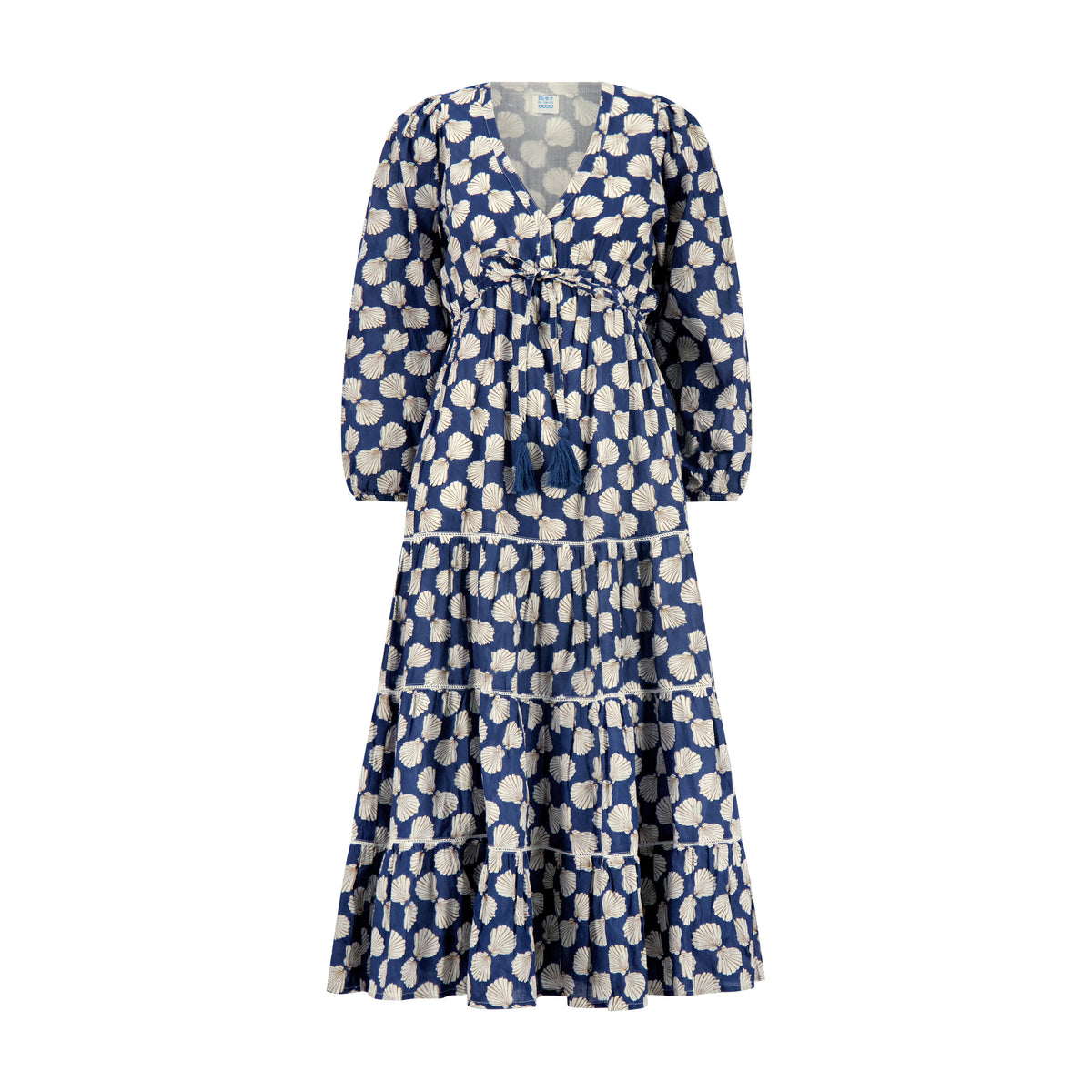 Mer St Barth Odette Women's Maxi Dress Shell Beach Navy
