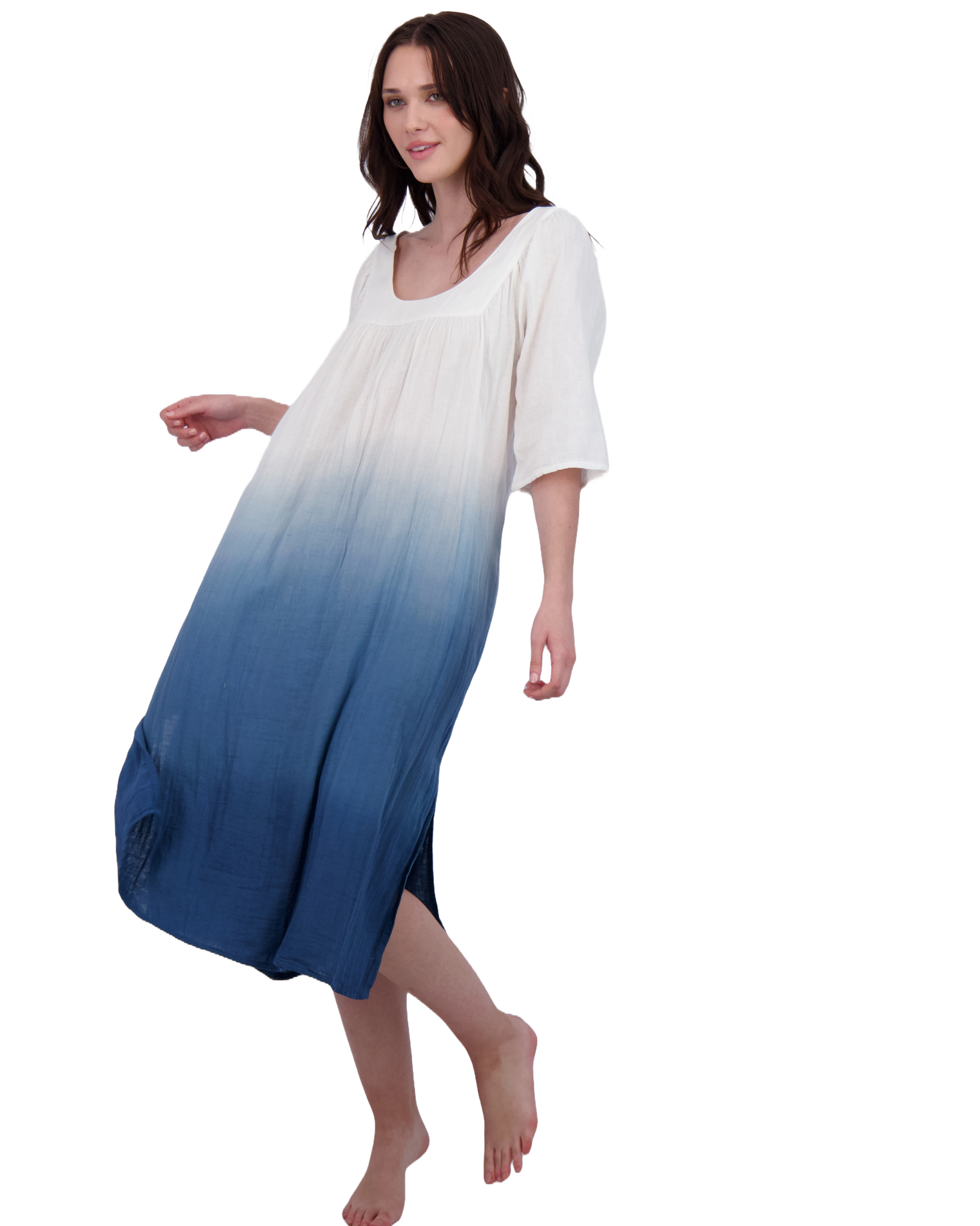 Virginie Women's Maxi Caftan Blue Ombre