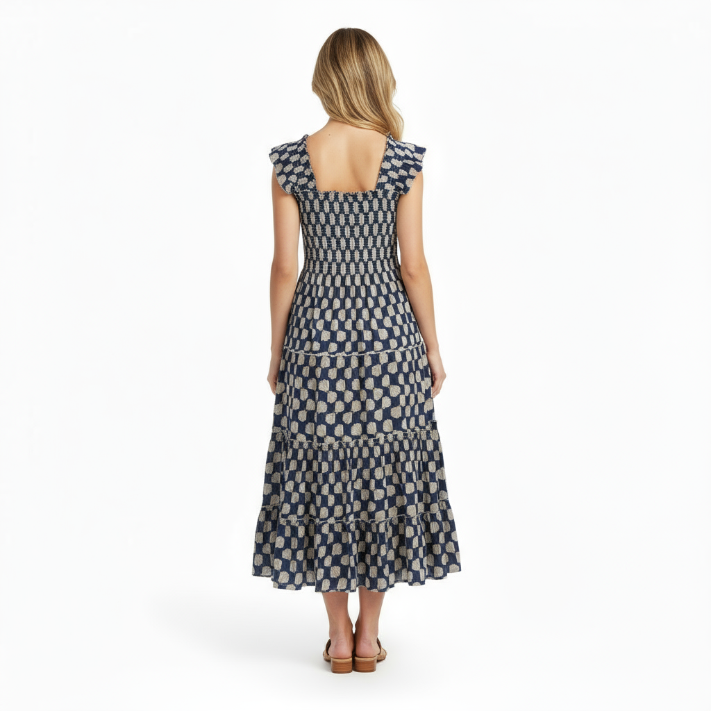 Mer St Barth Paloma Women's Maxi Dress Shell Beach Navy