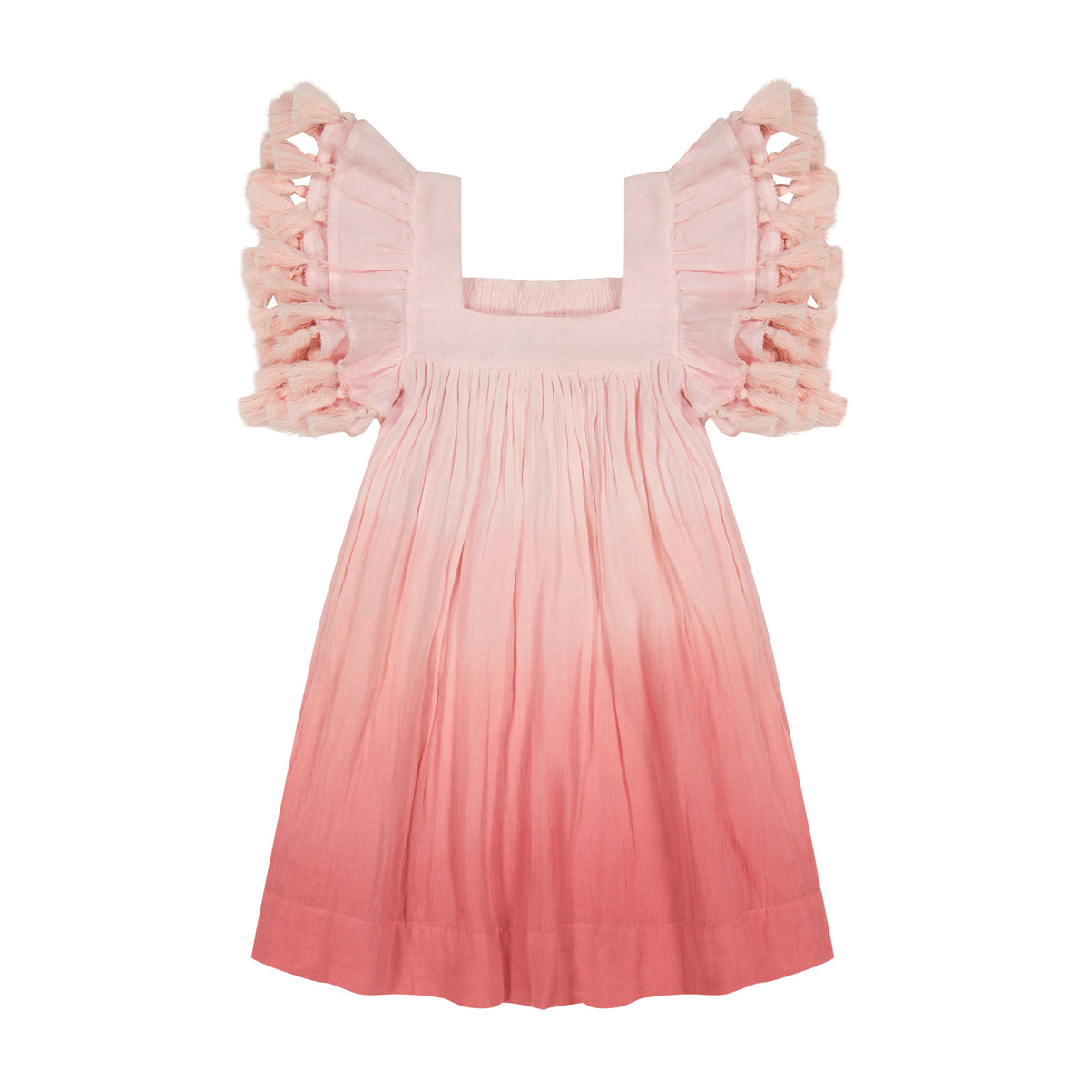 Mer St Barth Serena Girls' Tassel Dress Rose Ombre