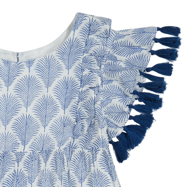 Mer St Barth Sophie Girls' Tassel Dress Navy Feather