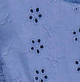 Mer St Barth Lola Women's Blouse Ocean Blue Eyelet