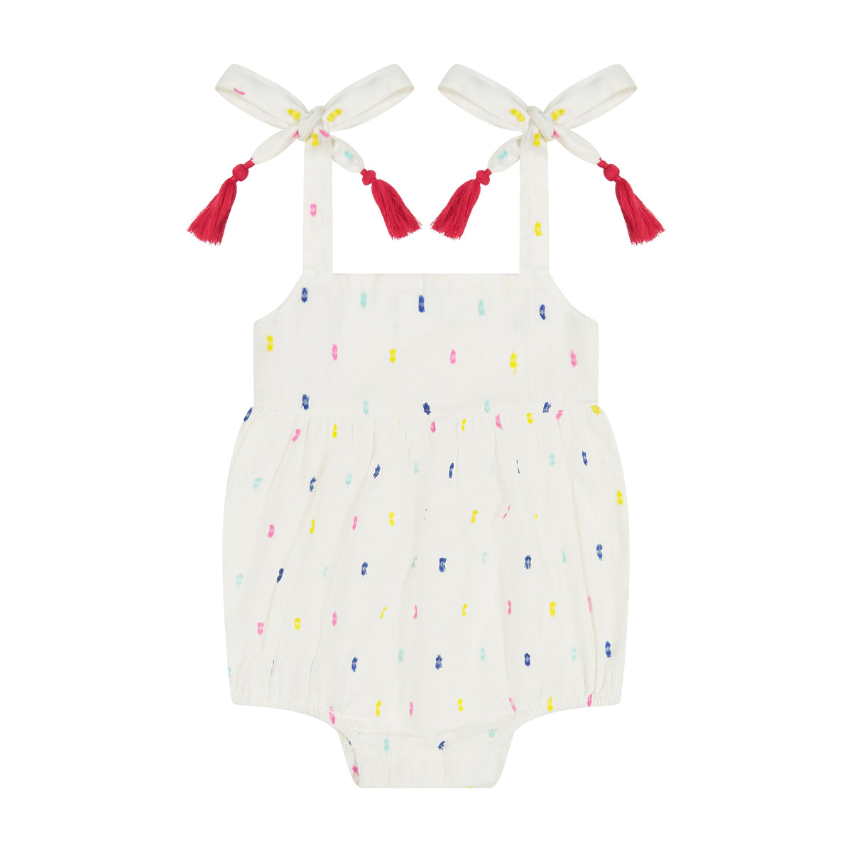 Mer St Barth Zoe Baby Romper Confetti Swiss Dot