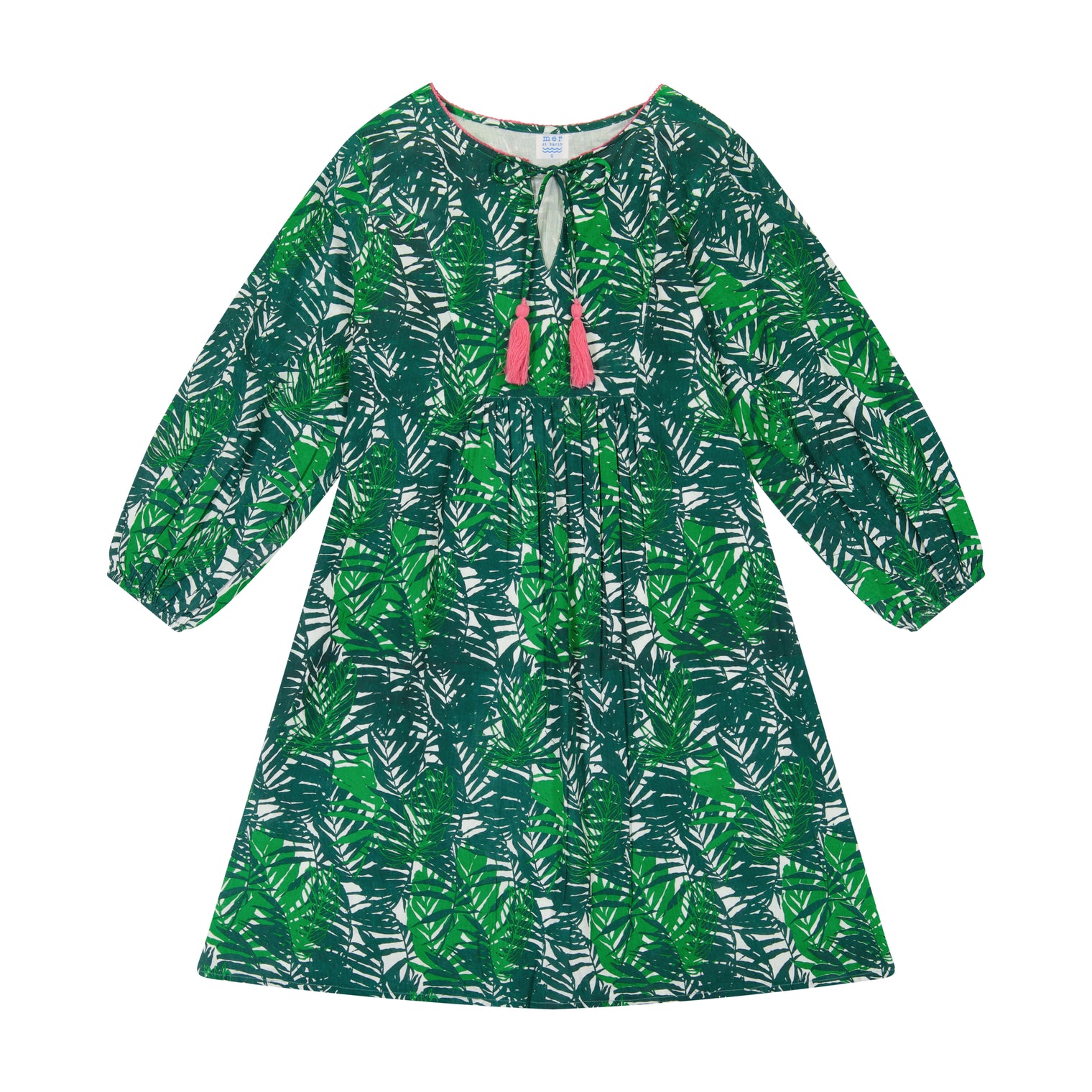 Lea Women's Popover Dress Emerald Palm