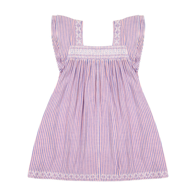 Mini Sandrine Women's Dress Pink Blue Stripe