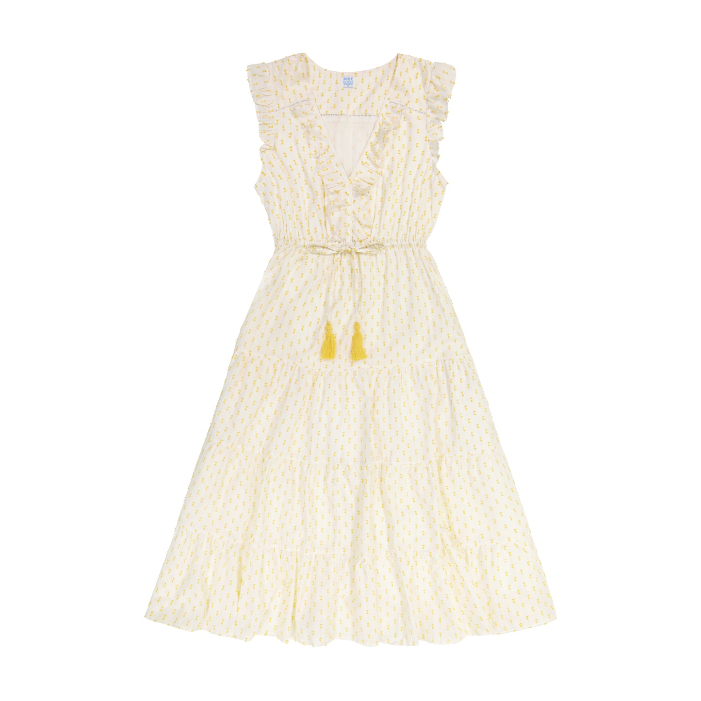 Giselle Women's Maxi Dress Gold Swiss Dot- final sale