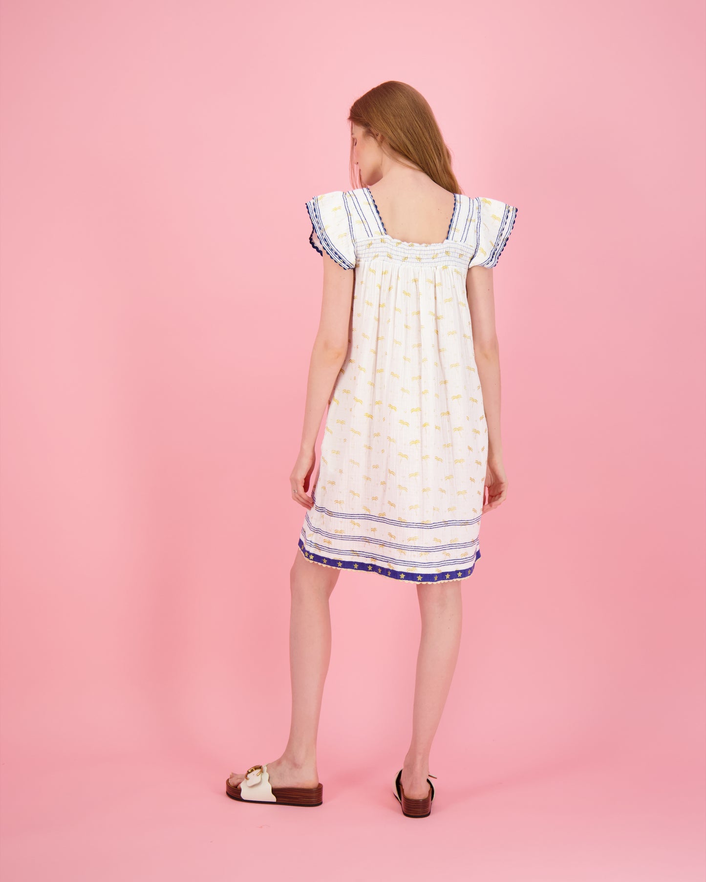 Sandrine Women's Dress Swaying Palm Gold - final sale