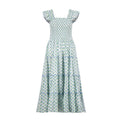 Mer St Barth Paloma Women's Maxi Dress Aqua Floral Block Print