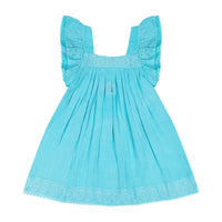 Serena Girls Tassel Dress Pool Embroidery