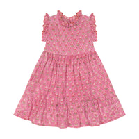 Ondine Ruffle Dress Pink Palm