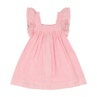 Serena Girls Tassel Dress Pink Embroidery