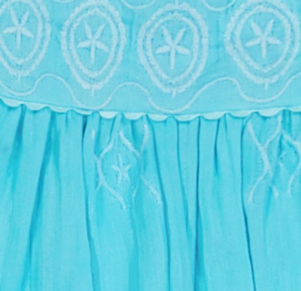 Serena Girls Tassel Dress Pool Embroidery
