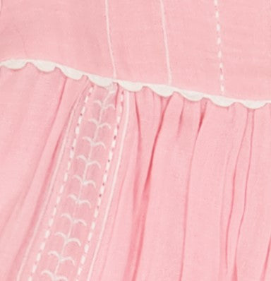 Serena Girls Tassel Dress Pink Embroidery
