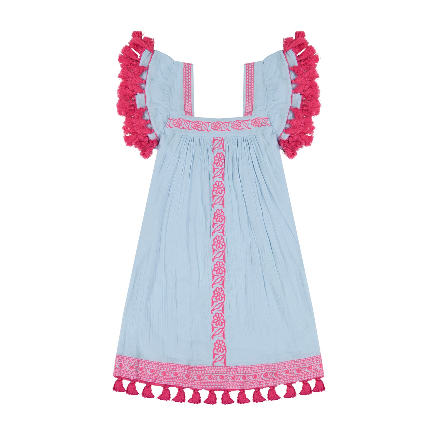 Mini Sandrine Womens Dress Sky Embroidery