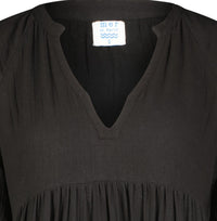 Martine Women's Popover Dress Black Cotton Gauze