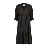 Martine Women's Popover Dress Black Cotton Gauze
