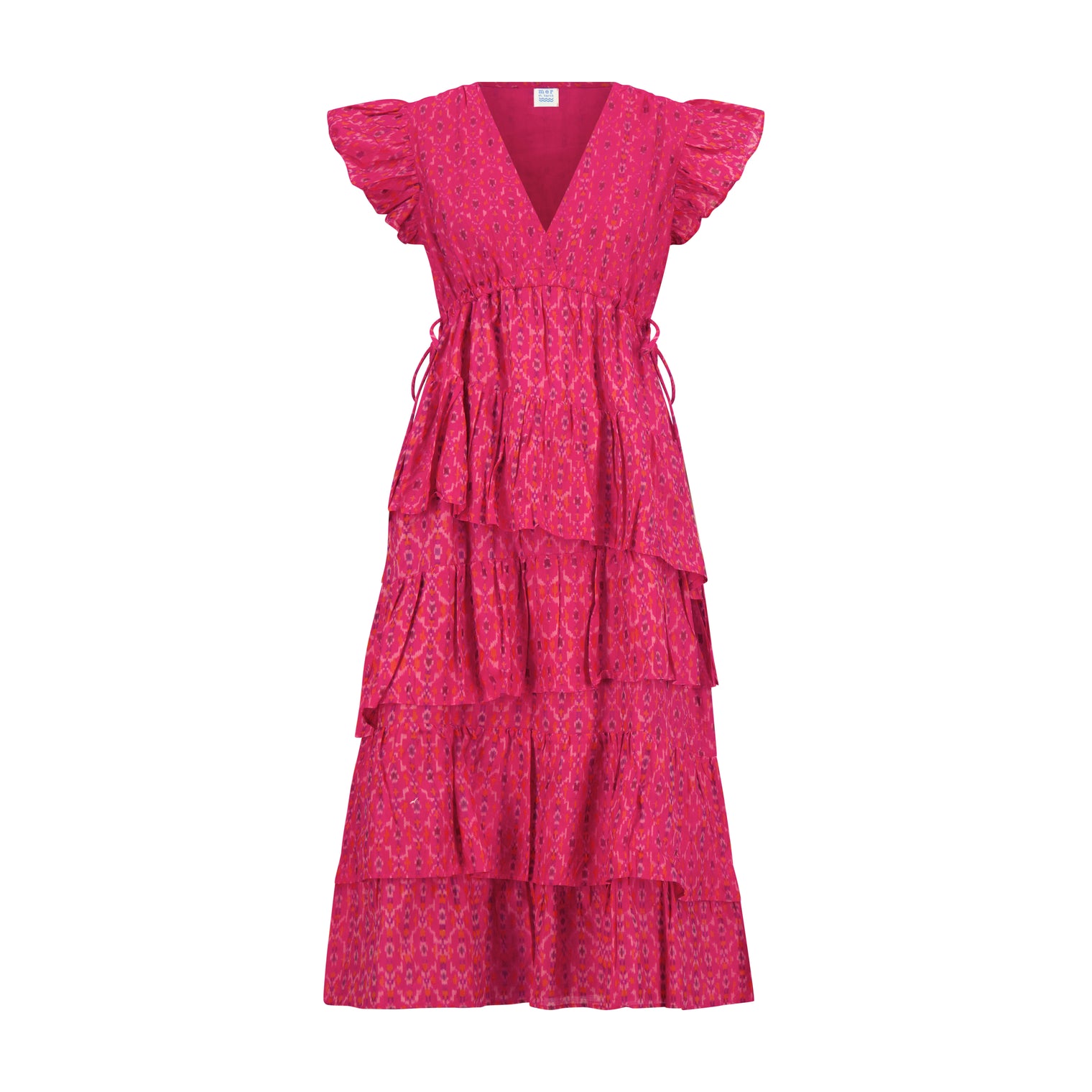 Mica Women's Tiered Maxi Dress Rosette Ikat
