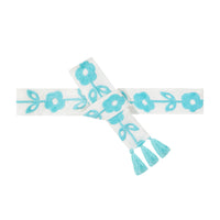 Embroidery Belt Aqua Floral Embroidery