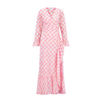 Mer St Barth Genevieve Women's Ruffle Wrap Dress Shell Beach Pink