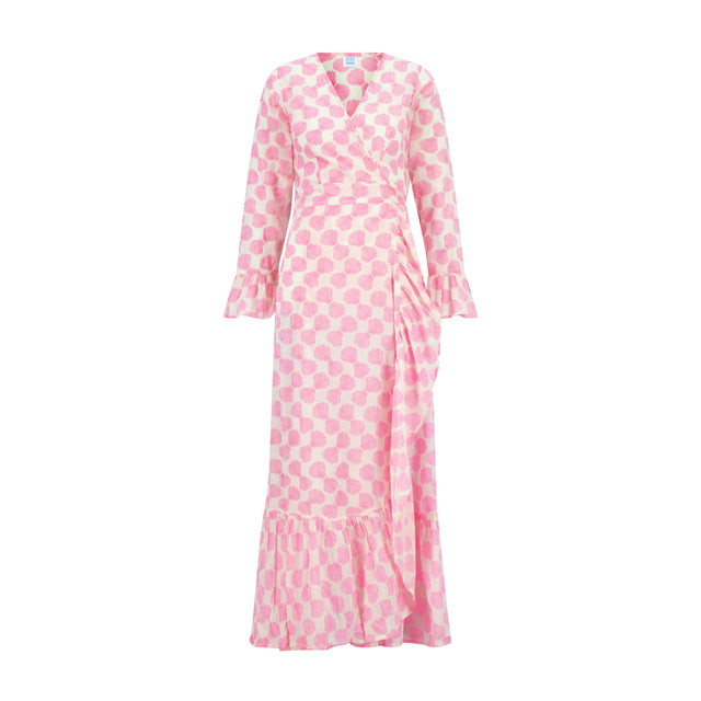 Mer St Barth Genevieve Women's Ruffle Wrap Dress Shell Beach Pink