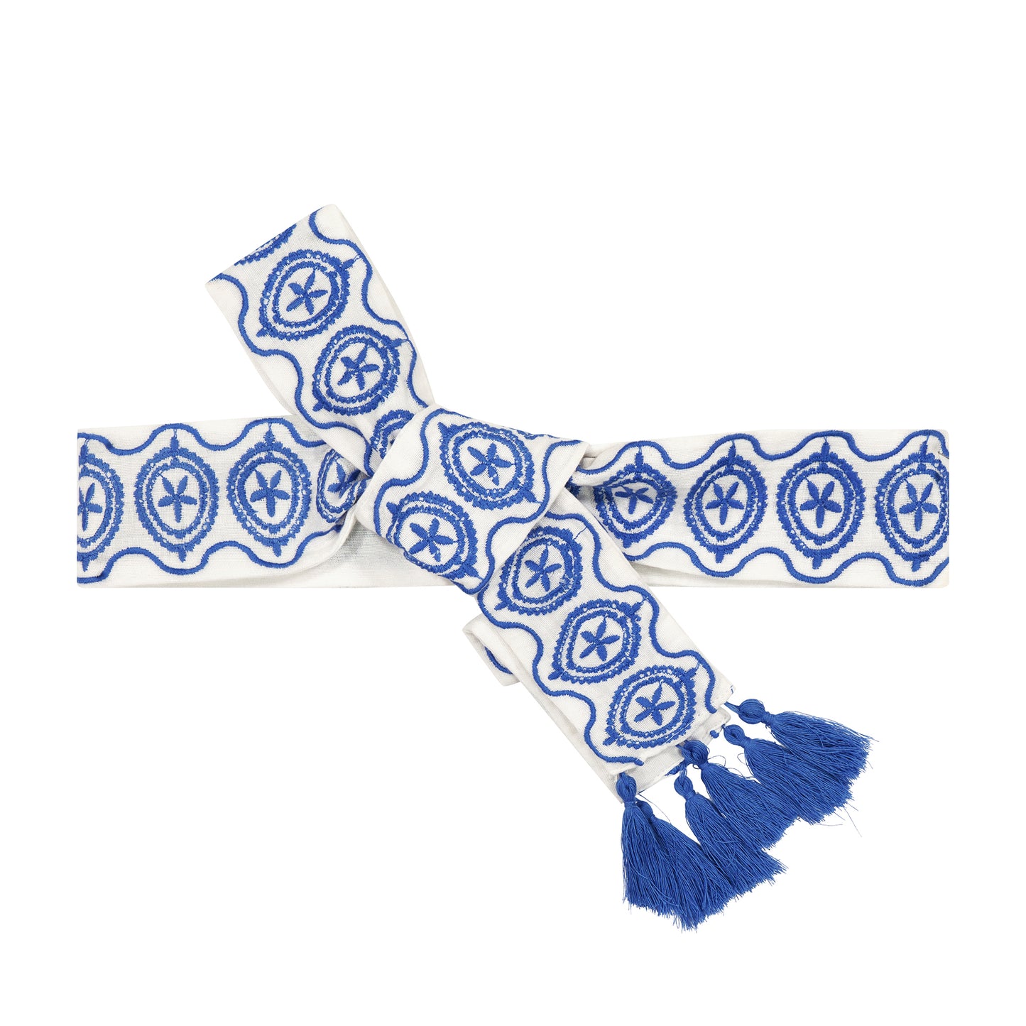 Embroidery Belt Aegean Blue