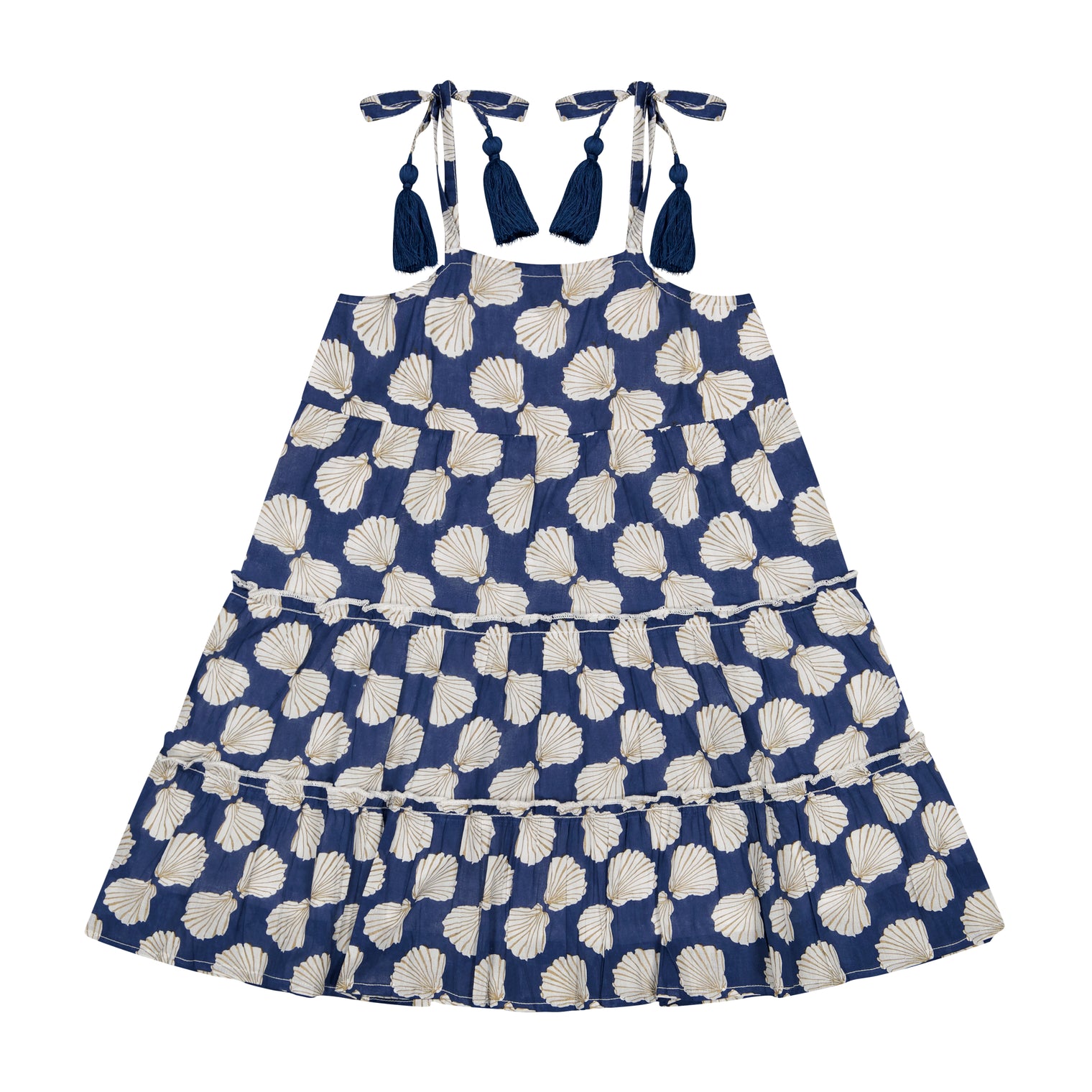 Bella Girl's Sundress Shell Beach Navy