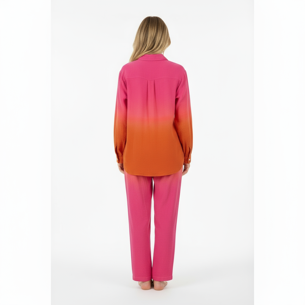 Clementine Womens Top & Pant Set Flamingo Ombre