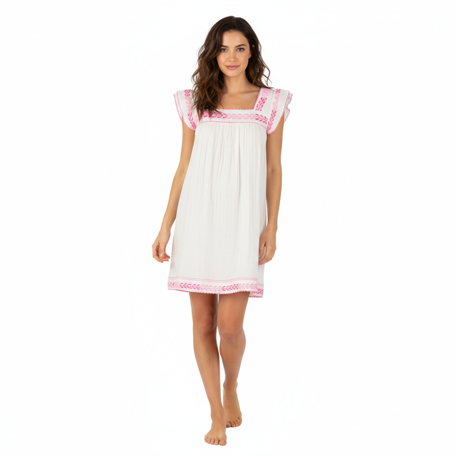 Mini Sandrine Womens Dress Petal Embroidery