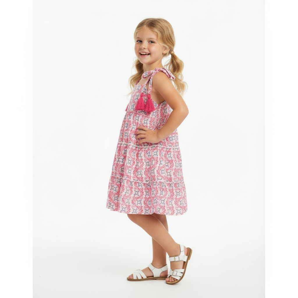 Bella Girls Shoulder Tie Sundress Jaipur Bloom