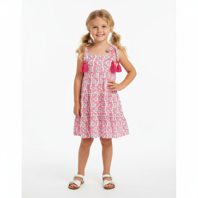 Bella Girls Shoulder Tie Sundress Jaipur Bloom