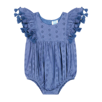 Anna Baby Romper Ocean Bliue Eyelet