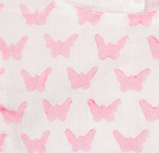 La Plage Ruffle Pouch Pink Butterfly