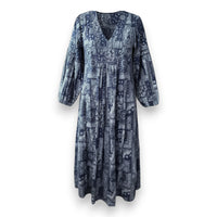 Pre-Order Amalie Women's Kaftan Patchwork Bandana Navy