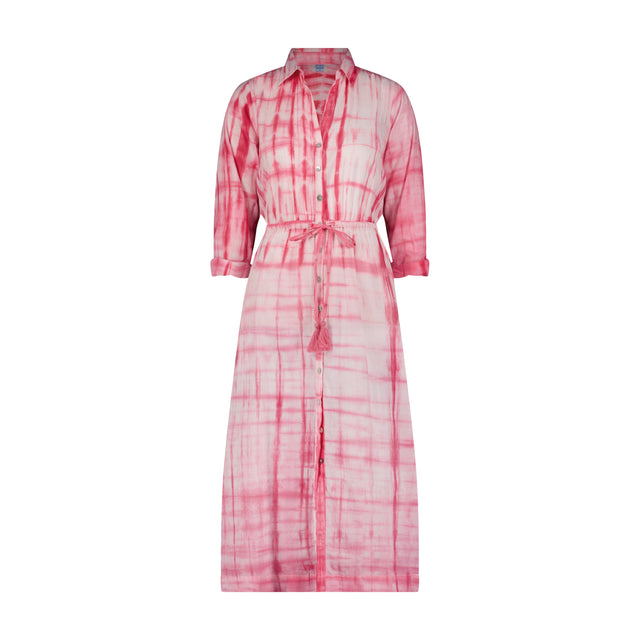 Anais Women's Button Front Shirtdress Hibiscus Shibori