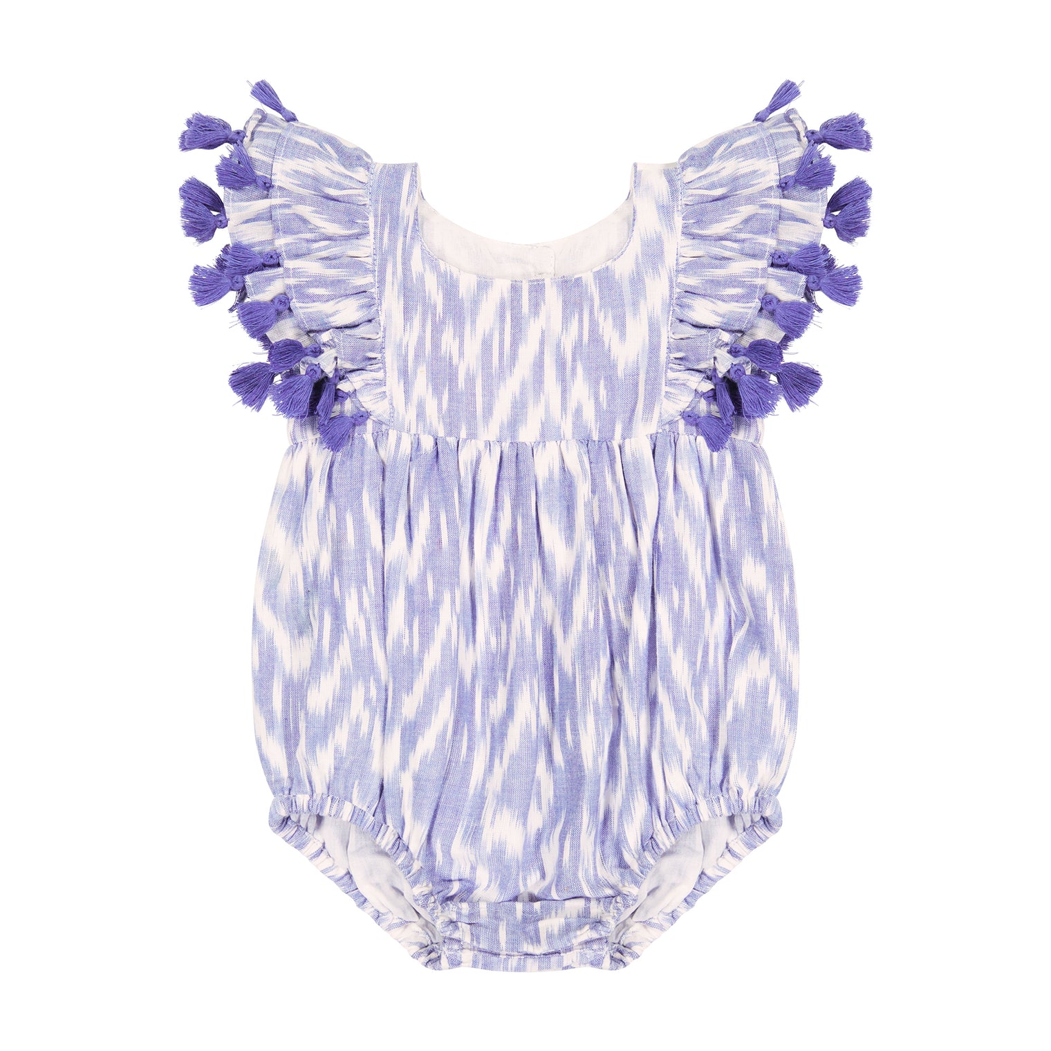 Anna Baby Romper Blue Ikat