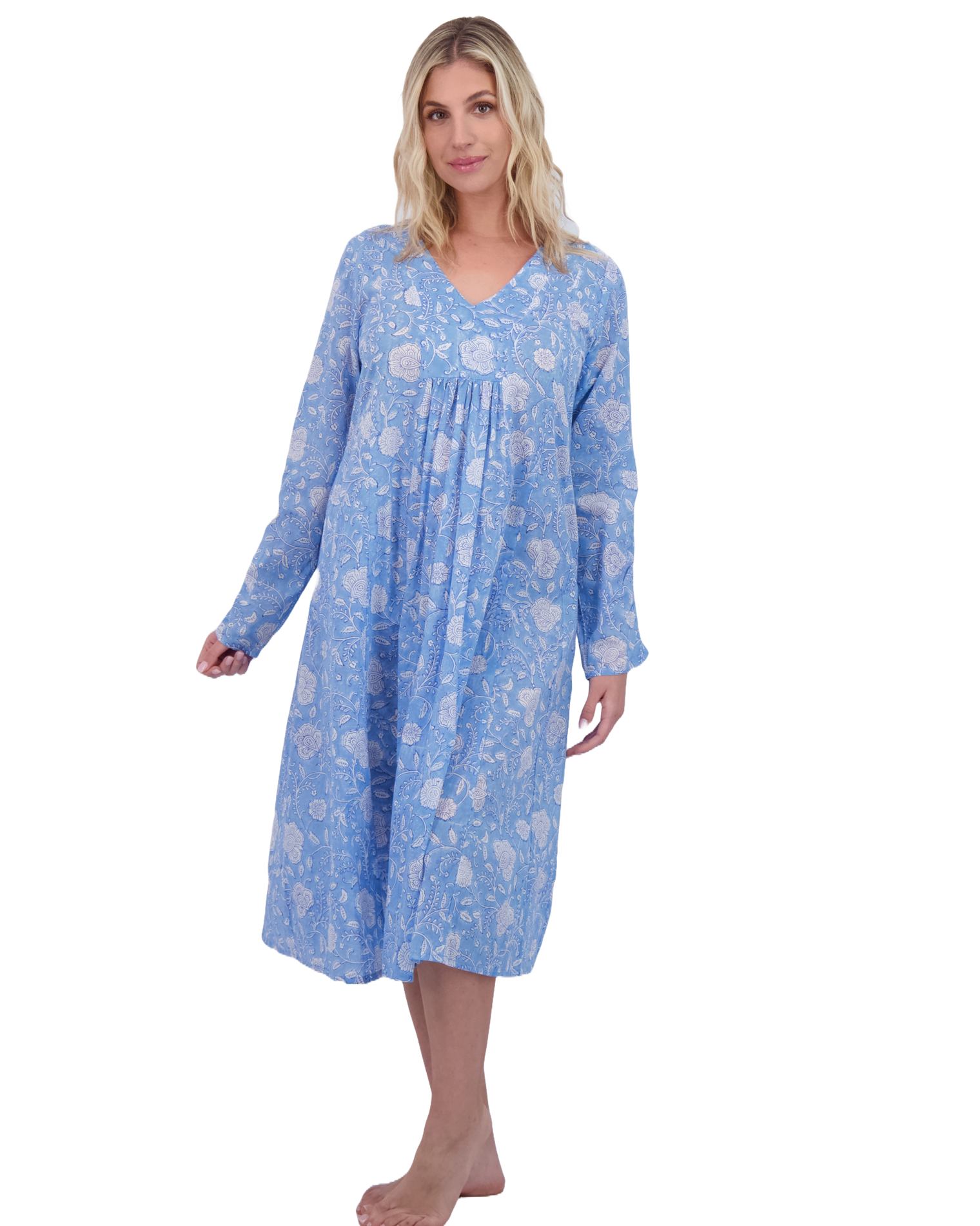 Women's "Le Reve" St Barth Caftan Blue Floral