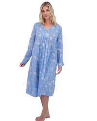 Women's "Le Reve" St Barth Caftan Blue Floral