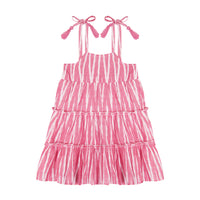 Bella Girl's Shoulder Tie Sundress Rose Ikat