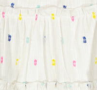 Bella Girl's Shoulder Tie Sundress Confetti Swiss Dot