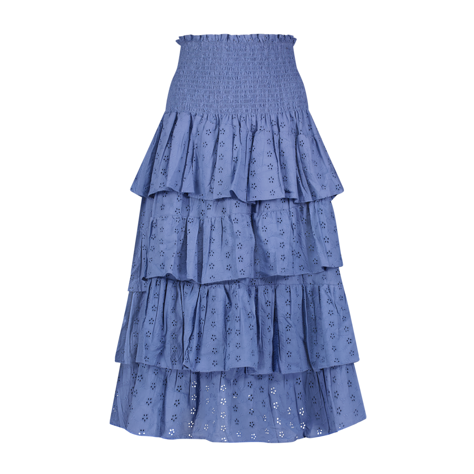 Karmin Women's Ruffle Skirt Ocean Blue Eyelet